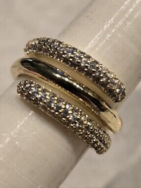 Kenneth Jay Lane Gold Tone CZ ring